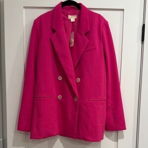 Women's Pink Double-Breasted Blazer